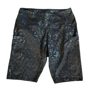🌴‎ Leopard Print Wet Look Athletic Bike Shorts